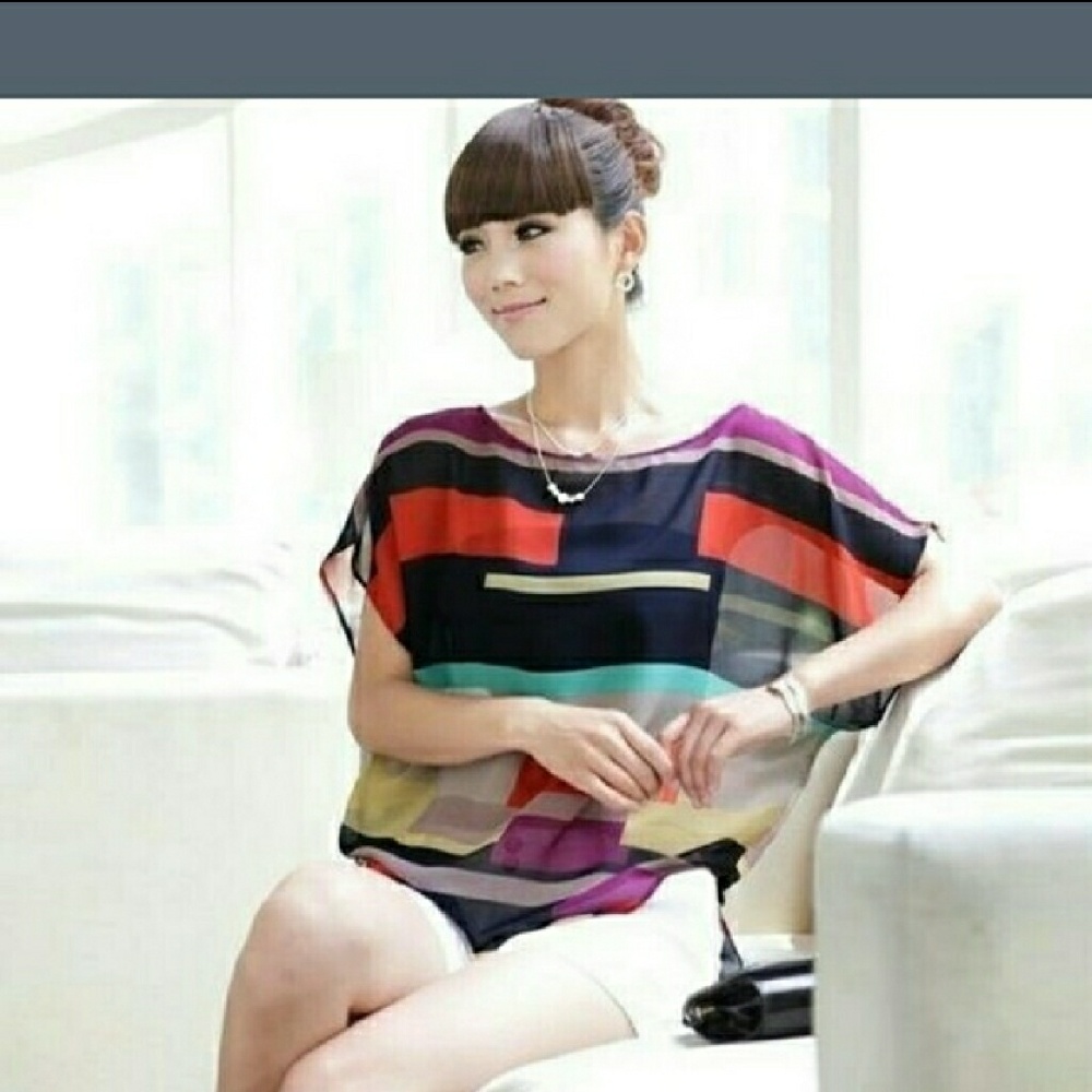 🔥SALE🔥  Multi Color Blouse - Picture 2 of 2